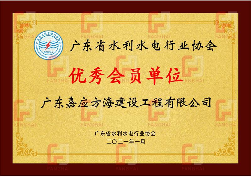 廣東省水利水電行業(yè)協(xié)會2020年度優(yōu)秀會員單位